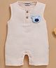 Wonderchild Sleeveless Teddy Bear Applique Detailed Romper - Cream