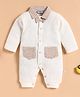Wonderchild Full Sleeves Placement Checked Romper - Dull White