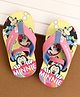 Cute Walk by Babyhug Disney Back Strap Closure Flip Flops With Minnie Mouse Print - Yellow & Pink