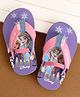 Cute Walk by Babyhug Disney Back Strap Closure Flip Flops With Elsa & Anna Print - Purple