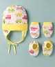 OHMS Single Jersey Knit Vehicles Printed Cap Mittens & Booties Set Multicolor - Diameter 9.5 cm