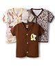 OHMS Single Jersey Knit Half Sleeves Jhablas With Animal & Rainbow Print Pack of 3 - Multicolor