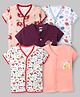 OHMS Single Jersey Knit Half Sleeves Printed Jhablas Pack of 5 - Multicolor