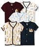 OHMS Single Jersey Knit Half Sleeves Printed Jhablas Pack of 5 - Multicolor