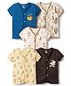 OHMS Single Jersey Knit Half Sleeves Printed Jhablas Pack of 5 - Multicolor