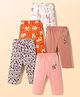 OHMS Single Jersey Knit Full Length Lounge Pants With Animal & Rainbow Print Pack of 5 - Multicolor