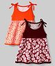 OHMS Cotton Knit One Piece Dresses/Frocks Sleeveless Floral Print Pack of 2 Multi Color 0-3 Months