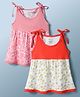 OHMS Cotton Knit One Piece Dresses/Frocks Sleeveless Pack of 2 Multi Color 0-3 Months