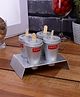HAZEL Aluminium Kulfi Mould Set of 4 with Stand Medium