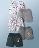 OHMS Single Jersey Knit Knee Length Printed Shorts Pack of 5 - Multicolor