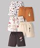OHMS Single Jersey Knit Knee Length Printed Shorts Pack of 5 - Multicolor