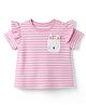 Babyhug Cotton Knit T-Shirt Half Sleeves Striped with Graphic Multi Color 12-18 Months