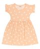Kidbea Cotton Knit Half Sleeves Hearts Printed Dress - Pink
