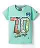Noddy Half Sleeves Typography Printed Tee - Green