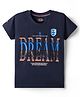 Noddy Half Sleeves Dream Text Printed Tee - Navy Blue