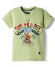Noddy Half Sleeves Bass Guitar Printed Tee - Pista Green