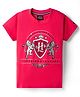 Noddy Half Sleeves Coat Of Arms Printed Tee - Tomato
