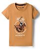 Noddy Half Sleeves Polo Theme Printed Tee - Khaki
