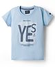 Noddy Half Sleeves Typography Printed Tee - Light Blue