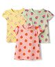 Babyhug Cotton Knit Half Cap Sleeves T-Shirts with Fruit Print Pack of 3 - Multicolor