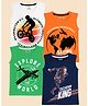KUCHIPOO Cotton Blend Knit Pack Of 4 Sleeveless Typography Printed Tees - Multi Colour