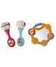Fisher Price Tambourine & Maracas Gift Set  Shaking, Rattling & Clacking Fun - Multicolour