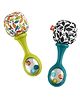 Fisher-Price Rattle n Rock Maracas Set of 2 Baby Rattles Newborn Toys Neutral Colors - Green & Lime