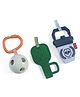 Fisher Price Mini Me Moments Pickleball Toy Baby Sensory Toys Teether, Rattle Ball, Crinkle Toy Set of 3 - Multicolor