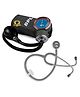 BPL Medical Technologies Manual Large Dial Aneroid Sphygmomanometer Blood Pressure Monitor with ST-04 Aluminium Stethoscope