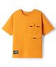 Kookie Kids Single Jersey Knit Half Sleeves T-Shirt With Text Print - Orange
