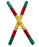 BookMyCostume Navratri Theme Dandiya Sticks Accessory Costume Set - Multi Colour