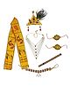 BookMyCostume Shri Krishna Themed Costume Set With Patka Mala Kamarbandh & Earrings - Multi Colour