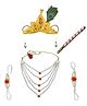 BookMyCostume Shri Krishna Jewellery Set With Mala & Earrings - Multi Colour