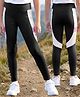 Pine Active Knit Full Length Cut N Sew Leggings With Logo Print - Black