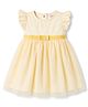 Babyhug Cotton Woven One Piece Dresses/Frocks with Ruffled Sleeves and Striped Pattern Orange 0-3 Months