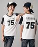 Kookie Kids Single Jersey Knit Half Sleeves T-Shirt With Text Print - White