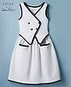 Arias Cotton Knit Sleeveless Solid Color Frock - White