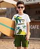 OLLINGTON ST. Cotton Knit Half Sleeves Tropical Theme Printed T-Shirt & Shorts Set  - Multicolour