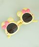 PASSION PETALS Bow Applique Detailed & Heart Designed UV Protected Round Sunglasses  - Yellow