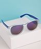 PASSION PETALS Transparent UV Protected Round Sunglasses - Blue