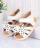 Cute Walk by Babyhug Velcro Closure Booties With Bow Applique & Polka Dots Print - White