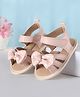 Cute Walk by Babyhug Velcro Closure Booties With Bow Applique & Polka Dots Print - Pink