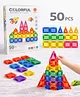 NEGOCIO 50 pcs Magnet Tiles Building Blocks for Kids Magnetic Educational Learning STEM- PACK OF 1 - COLOR MAY VARY