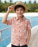 Arias 100% Cotton Woven Half Sleeves Floral Printed Shirt - Light Brown