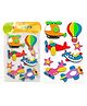 FunBlast Colorful Helicopter Shaped 3D Self-Adhesive Puffy Stickers for Kids - Pack of  8