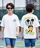Pine Kids Disney Single Jersey Knit Half Sleeves T-Shirt With Front & Back Mickey Mouse Graphics - White