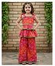 Cutiekins Woven Sleeveless Floral Bandhni Printed Kurti & Palazzo Set - Red & Pink
