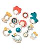 FUNVERSE  Baby Rattles Teething Toys, Teether Grasping Shaker Toy Baby Gifts Montessori Rattle - Pack of 10
