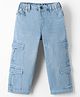 Kookie Kids Woven Full Length Denim Jeans With Cargo Pocket - Blue