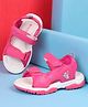 Cute Walk by Babyhug Velcro Closure Sandals With Heart Print - Fuchsia
